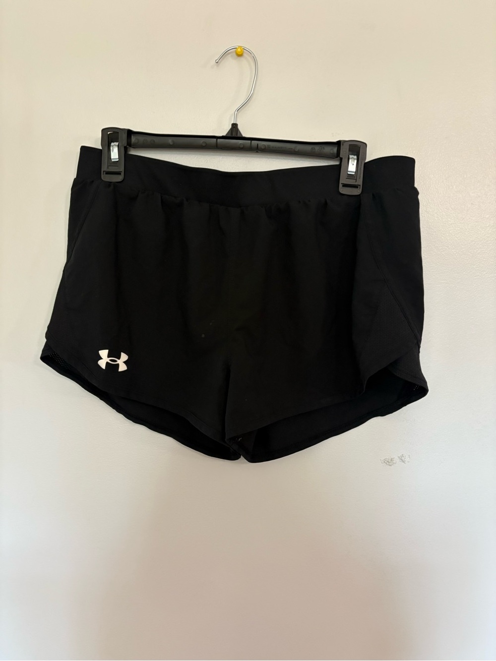 Under Armour Women’s Black Athletic Running Shorts with White Logo